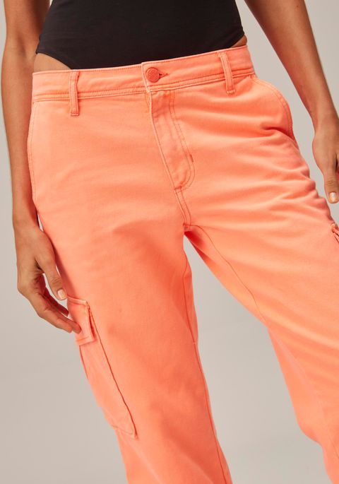 Calça Sarja Reta Cargo Low