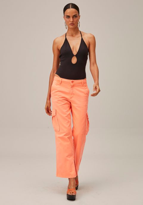 Calça Sarja Reta Cargo Low