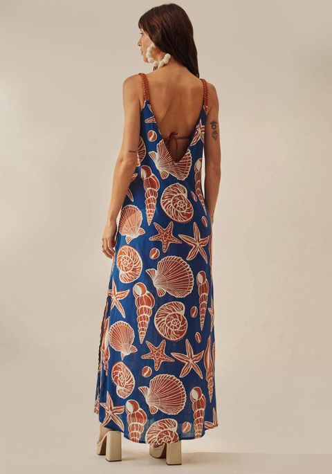 Vestido Pé Na Areia Decote Costas