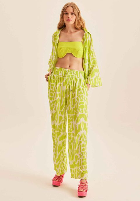 Calça Wide Leg Cintura Alta