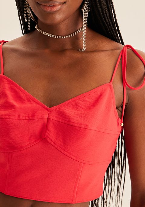 Blusa Cropped De Alça