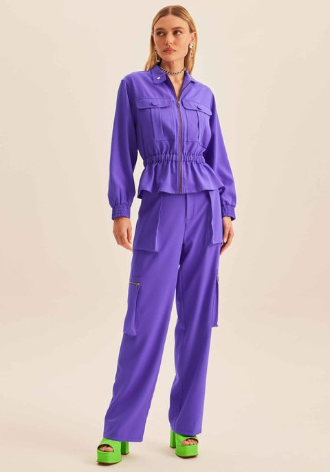 Calça Cargo Cintura Alta