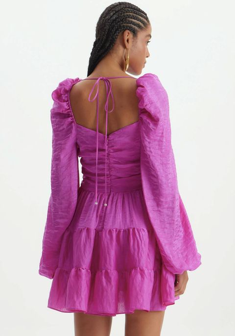 Vestido Curto Babado Amarração