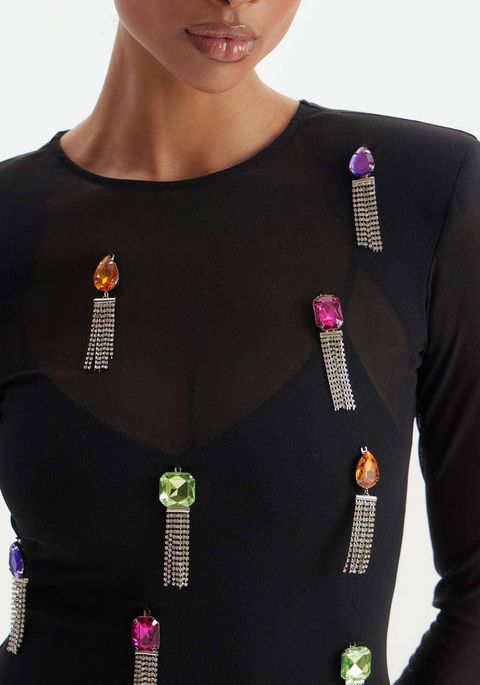Vestido De Tule Bordado