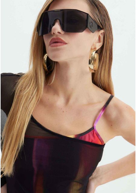 Vestido Curto Com Sobreposição
