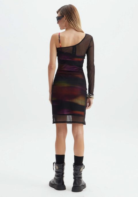 Vestido Curto Com Sobreposição