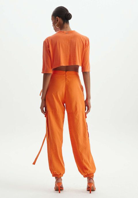 Calça Jogging Cargo Cintura Alta