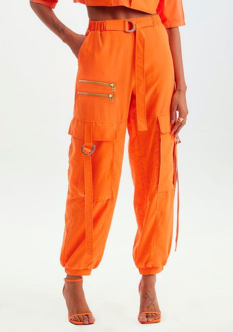 Calça Jogging Cargo Cintura Alta