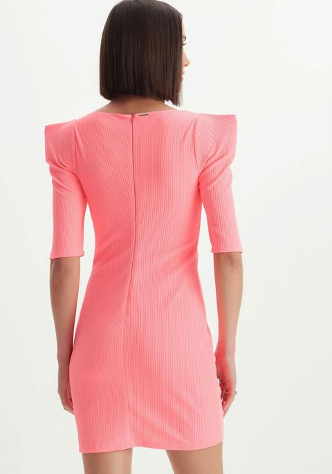 Vestido Manga Longa Com Ombreira