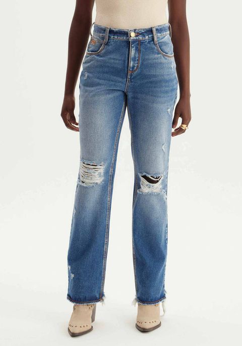Calça Jeans Reta Relaxed High