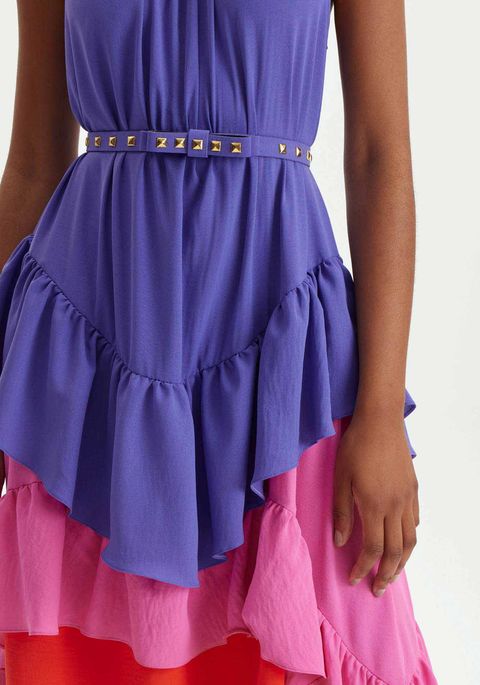 Vestido Longo Com Babados