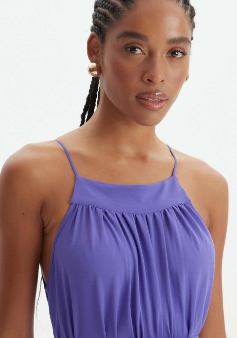 Vestido Longo Com Babados
