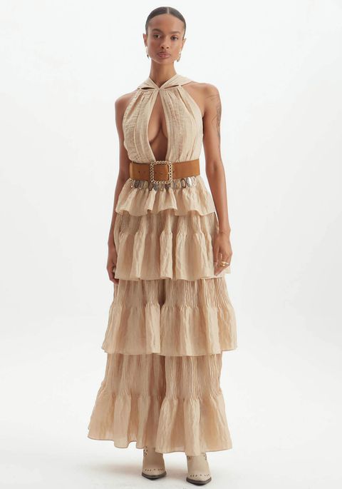 Vestido Longo Com Camadas