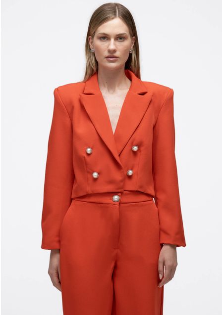 Blazer Alfaiataria Cropped