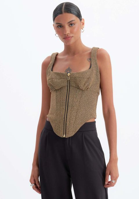 Blusa Corset Com Max Zíper