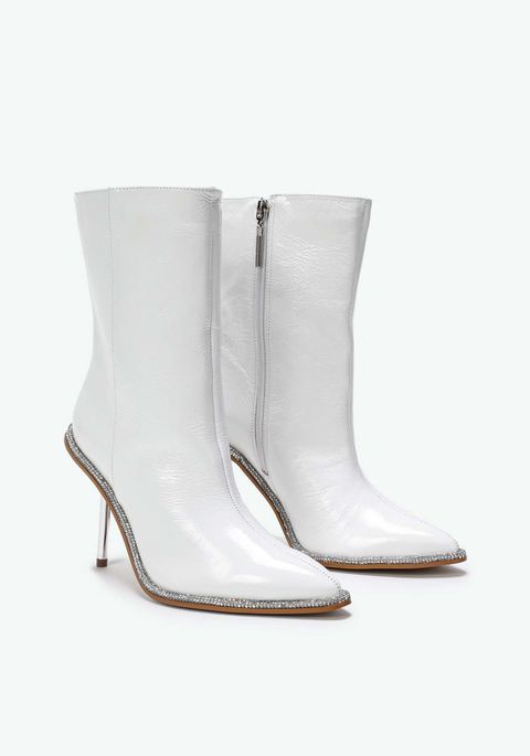 Bota Couro Vira Strass