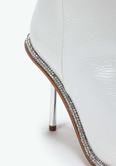 Bota Couro Vira Strass