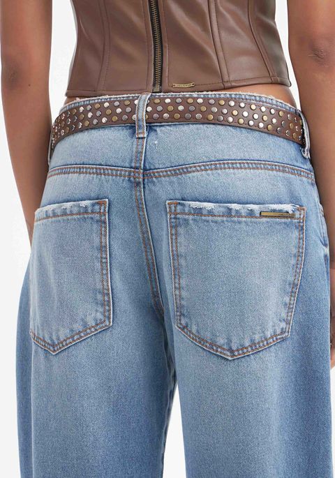 Calça Jeans Reta Relaxed High
