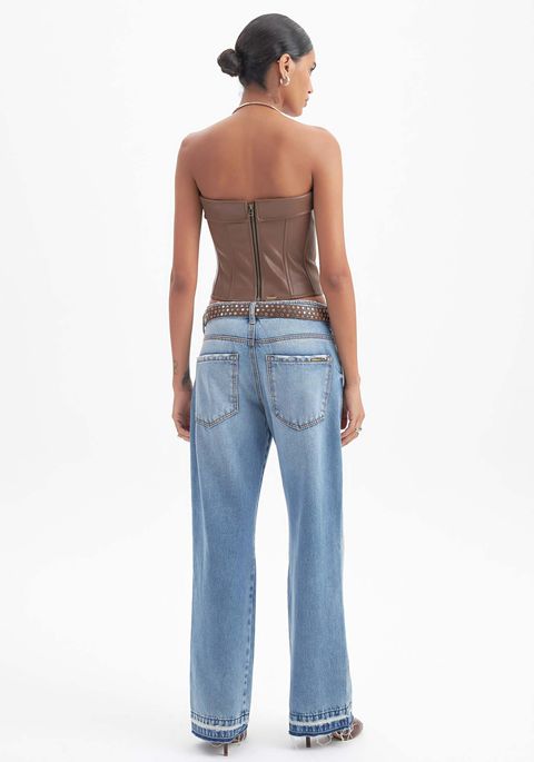 Calça Jeans Reta Relaxed High