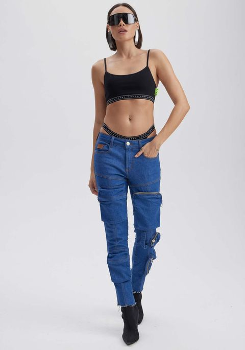 Calça Jeans Skinny Utilitária High
