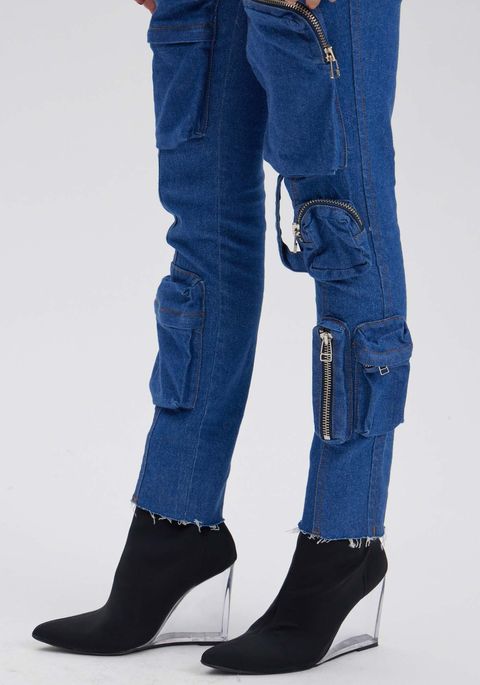 Calça Jeans Skinny Utilitária High