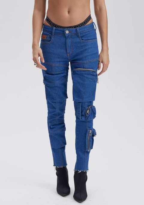 Calça Jeans Skinny Utilitária High