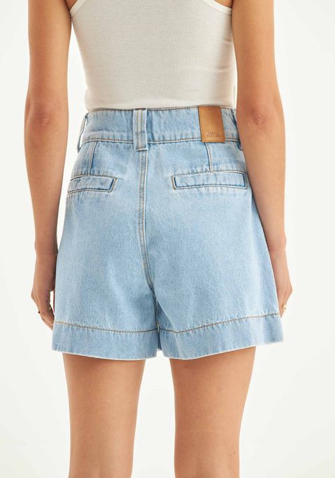 Bermuda Jeans Evasê Super High