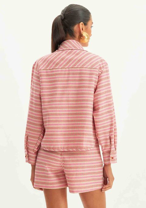 Camisa Curta Com Bolso