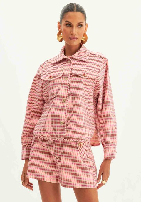 Camisa Curta Com Bolso
