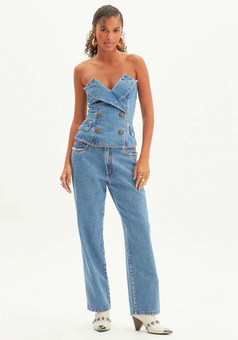 Calça Jeans Reta Relaxed High