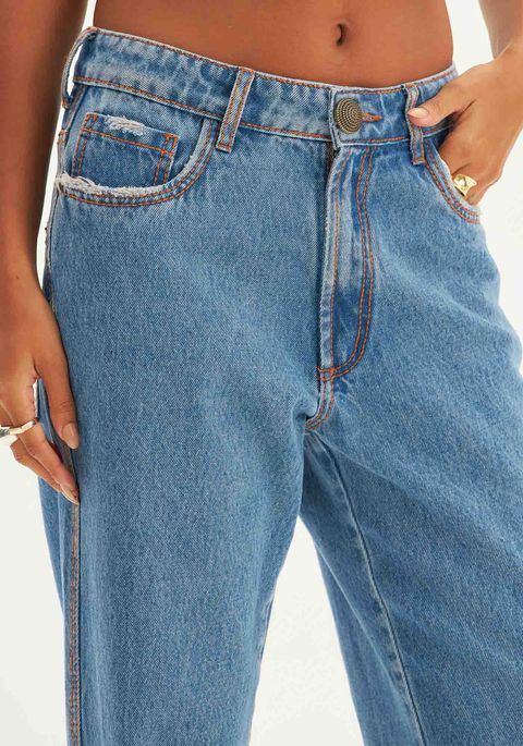 Calça Jeans Reta Relaxed High