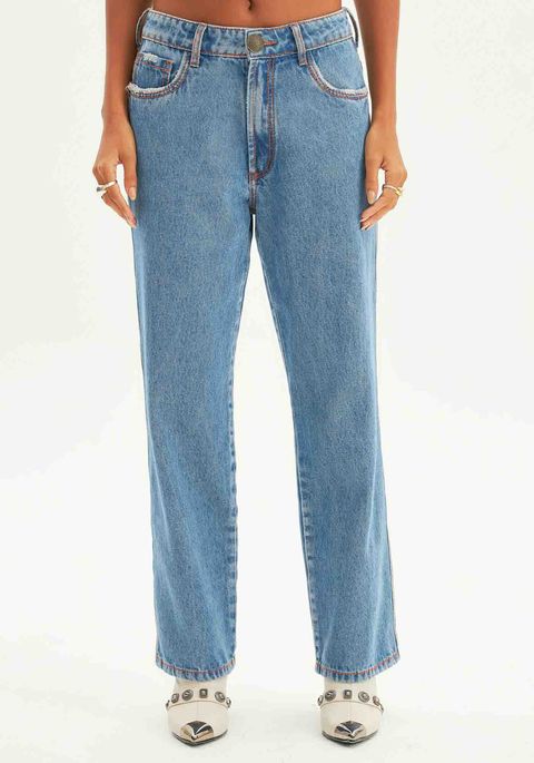 Calça Jeans Reta Relaxed High