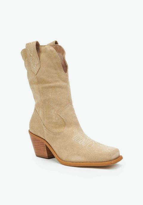 Bota Western Couro Com Aplicações