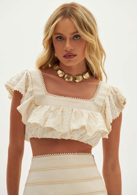 Top Cropped Com Babado
