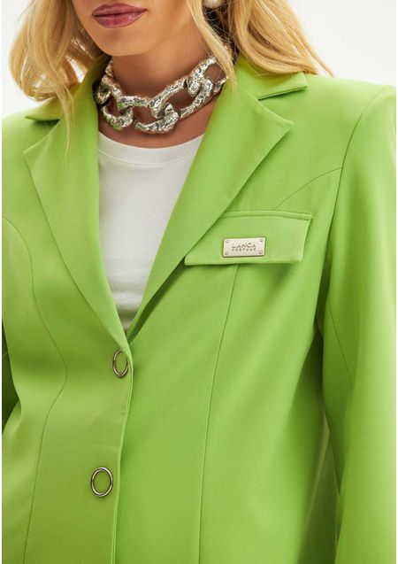 Blazer Alongado Com Lapela