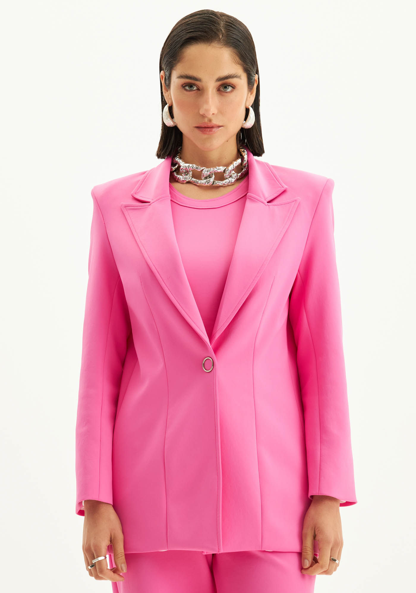 ファッションなデザイン Blazer Alfaiataria Perfume Lança - Frontal Botão Com Alongado ルームウェア・パジャマ