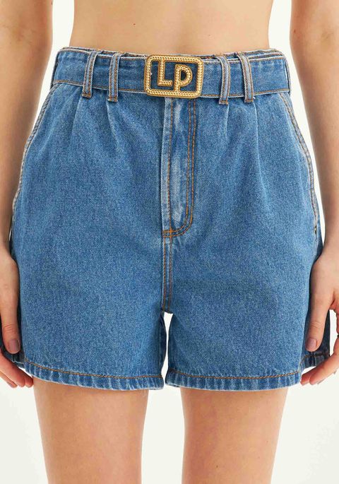 Bermuda Jeans Cintura Alta