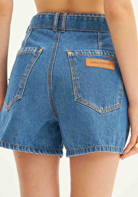 Bermuda Jeans Cintura Alta