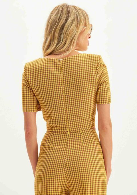 Blusa Cropped Com Decote Quadrado