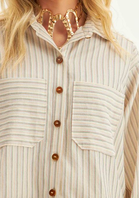 Camisa Manga Longa Alongada