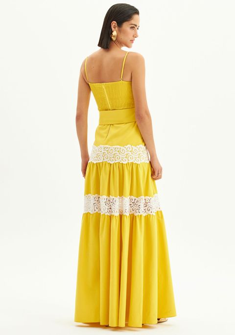 Vestido Longo De Alças