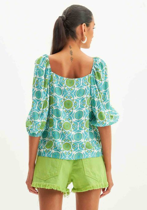 Blusa Manga 3/4 Estampada