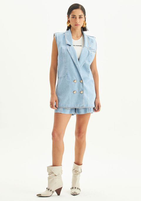 Colete Jeans Alongado