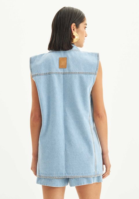 Colete Jeans Alongado