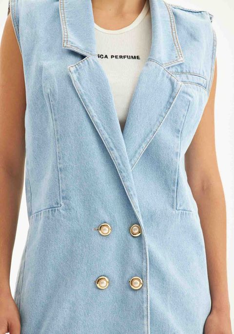 Colete Jeans Alongado