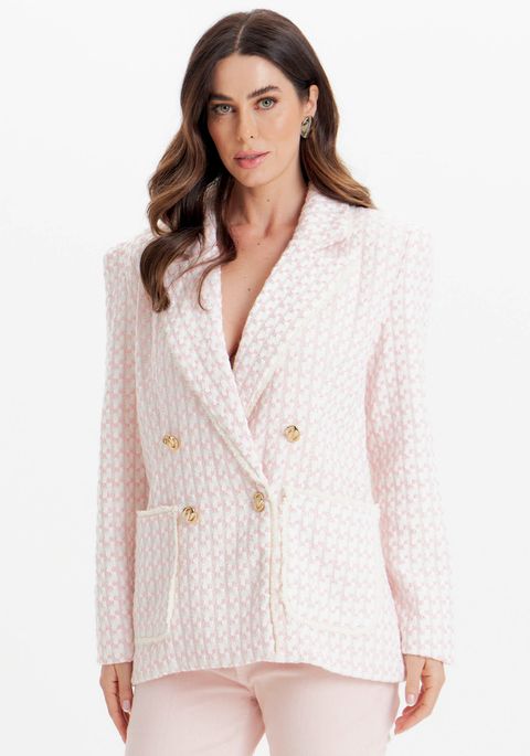 Blazer Alongado Com Maxi Bolsos