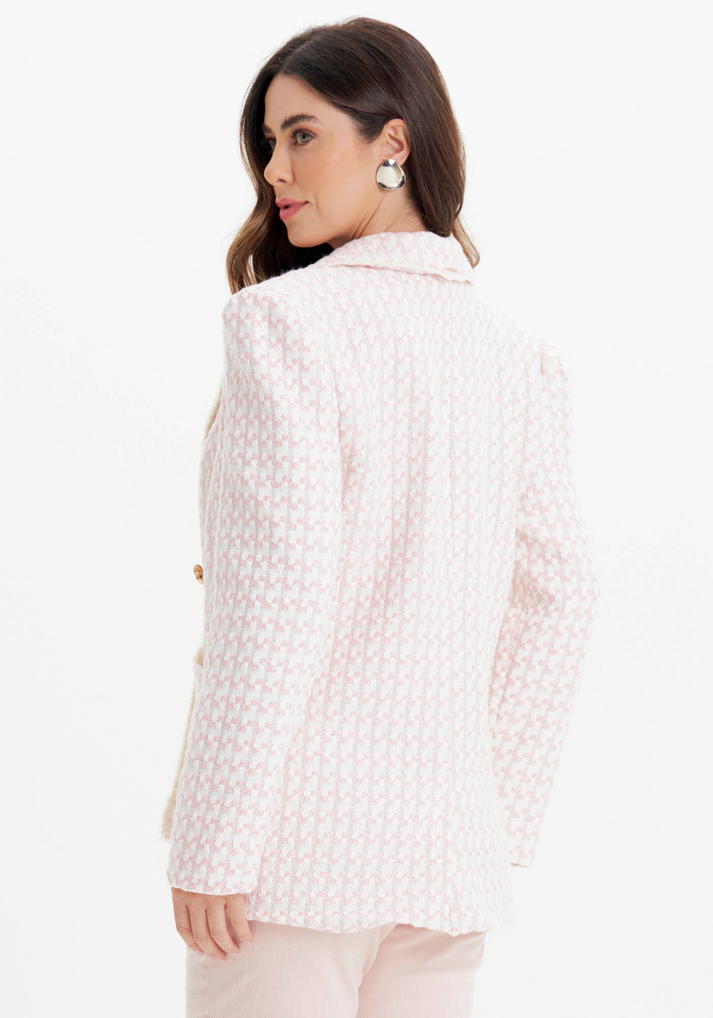 Blazer Curto Manga Longa Com Decote V - Lança Perfume