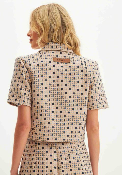 Blazer Cropped Manga Curta