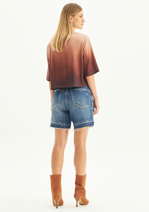 Bermuda Jeans Grandfather Cintura Alta