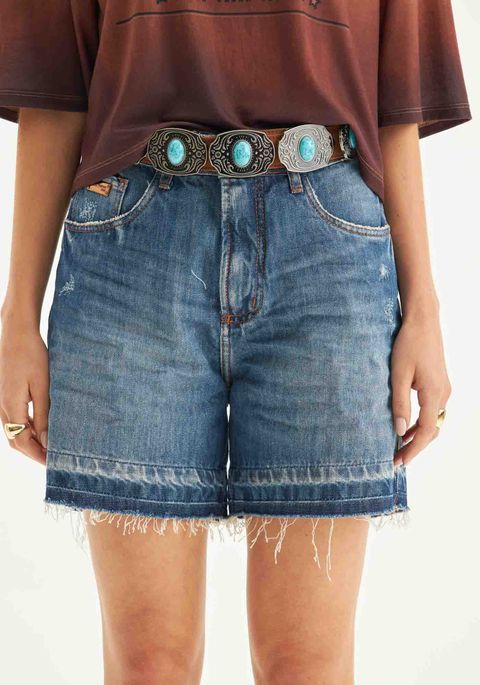 Bermuda Jeans Grandfather Cintura Alta